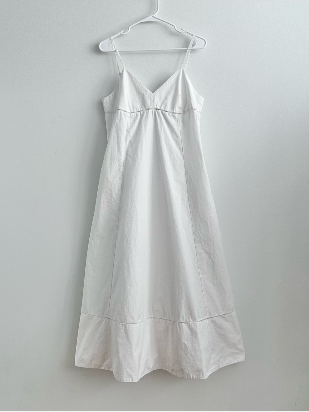G Label by Goop Apres Midi White Cotton Poplin Empire Waist Dress Size 10
